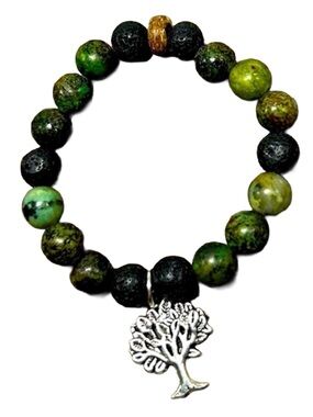 Handmade Tree Charm Bracelet with Natural African Turquoise Stones!